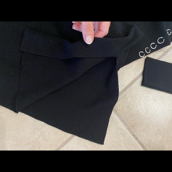 Mugler long sleeve mock neck pierced detail dress - Picture 4 of 4